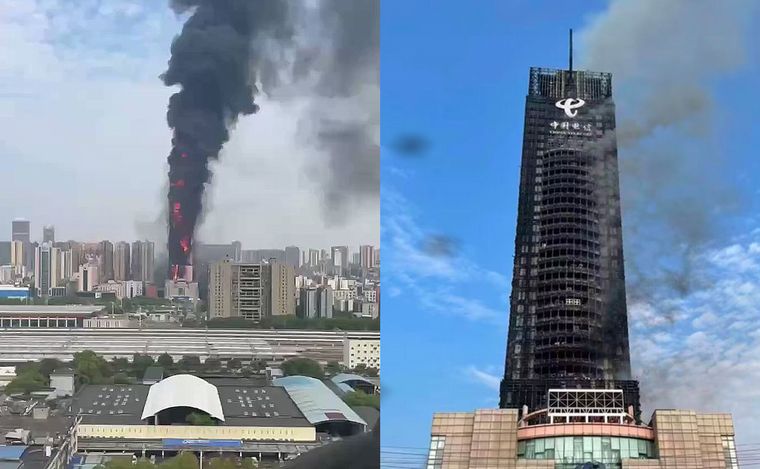Se incendia torre de 200 metros de Telecom en China