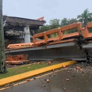 Obras Públicas dice puente colapsado en La Vega no estaba en funcionamiento