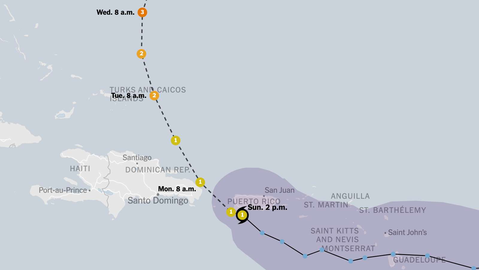 Sigue la trayectoria del huracán Fiona