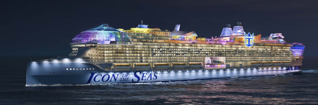 Fotografía cedida por Royal Caribbean donde se muestra una imagen conceptual del crucero Icon of the Seas que operará desde Miami (Florida) a partir de enero de 2024. EFE/Royal Caribbean