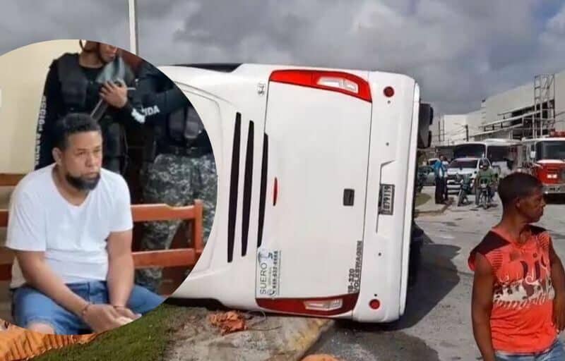 Conductor de autobús turístico accidentado