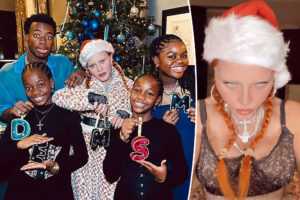 Madonna escandaliza al celebrar con lencería las Navidades junto a sus hijos