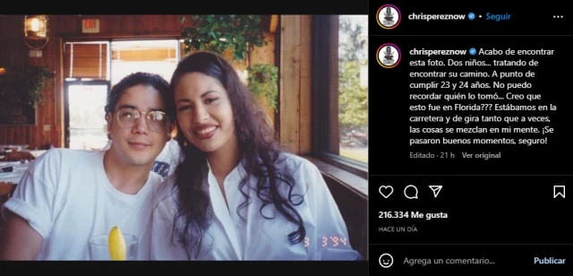 Viudo de Selena Quintanilla revela foto inédita de la cantante