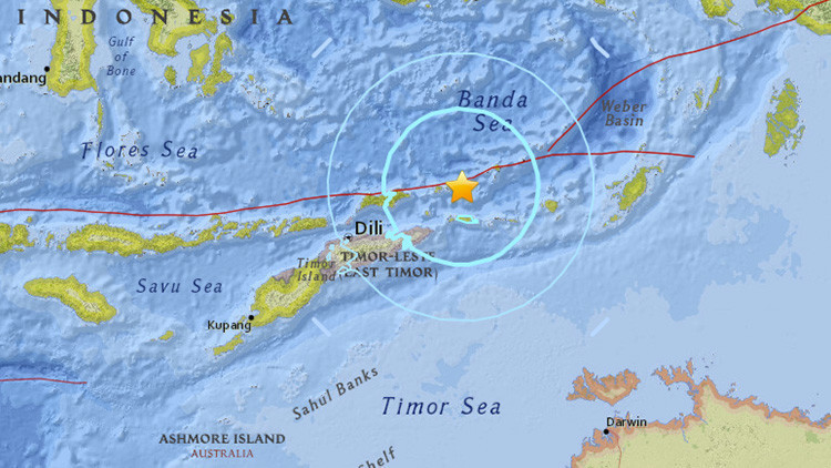 Fuerte terremoto de magnitud 7,6 estremece las costas de Indonesia y Timor Oriental