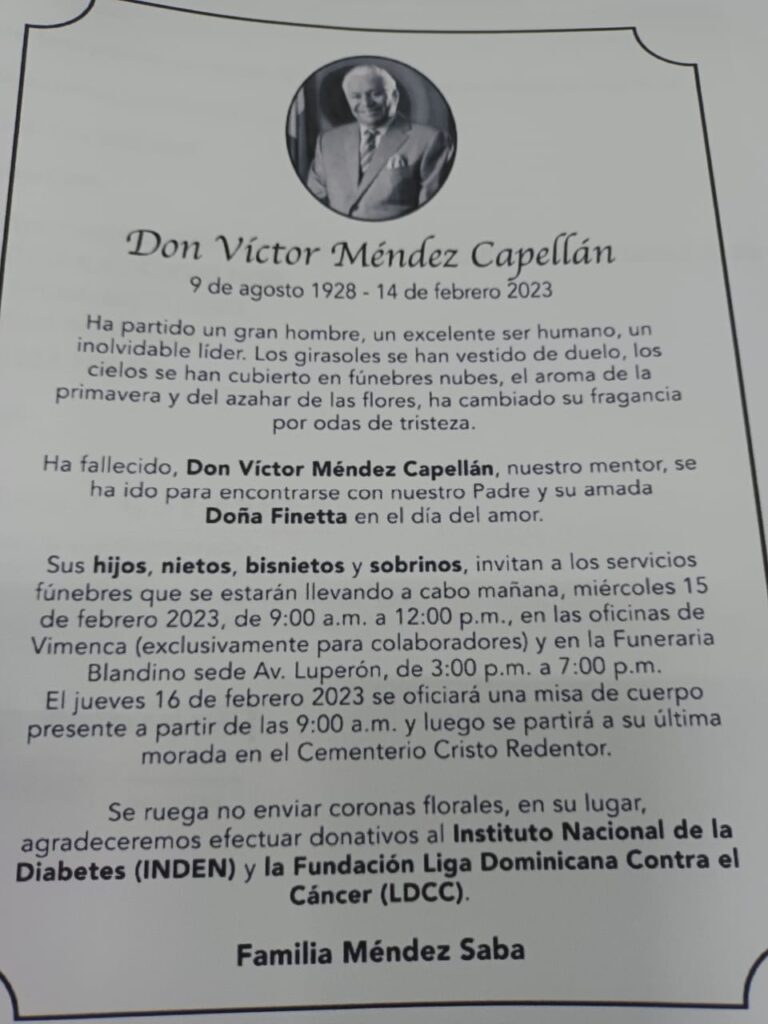restos del empresario Víctor Méndez Capellán