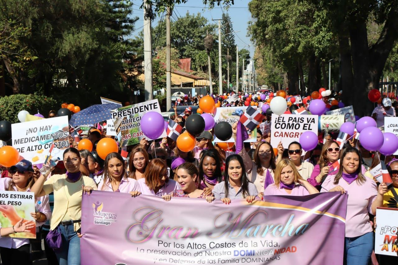 Contundente respaldo a marcha de mujeres del PLD en Santiago