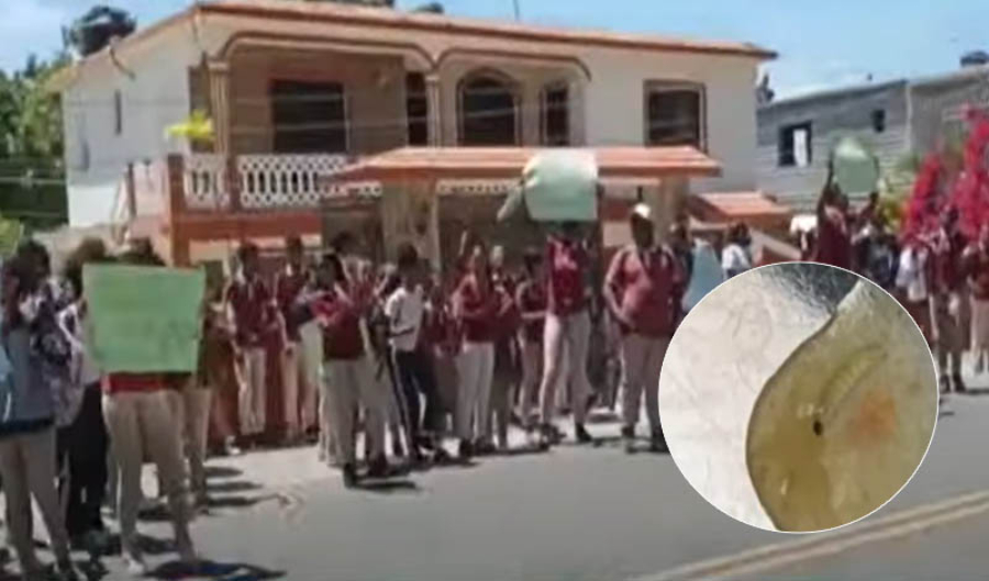 Protestan en escuela en Samaná porque la comida "tiene gusanos"