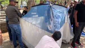 Movimiento social de SFM inicia campamento en demanda de reivindicaciones