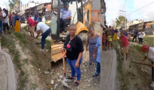 De rodillas, comunitarios piden asfaltado de calles en Altos Segundo de Sabana Perdida