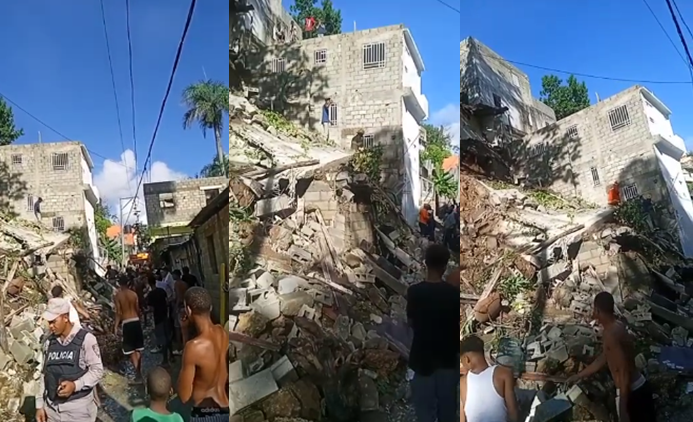 Hombre atrapado bajo escombros tras derrumbe de vivienda en Guachupita