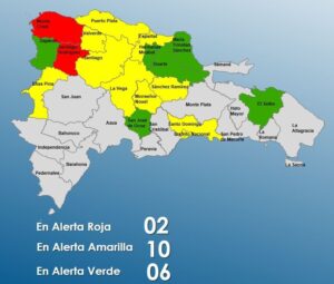 COE aumenta a 10 las provincias en alerta amarilla por incidencia de vaguada