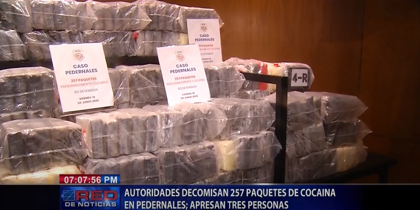 Pedernales: autoridades decomisan 257 paquetes de cocaína