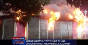 Incendio destruye vivienda en comunidad de San Juan