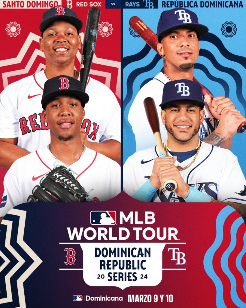 Boston y Tampa Bay jugaran en RD en el MLB World Tour 2024