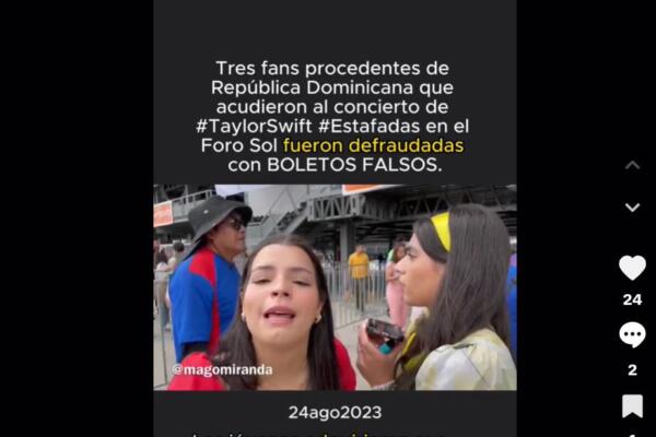 Tres dominicanas estafadas con boletas de concierto Taylor Swift en México