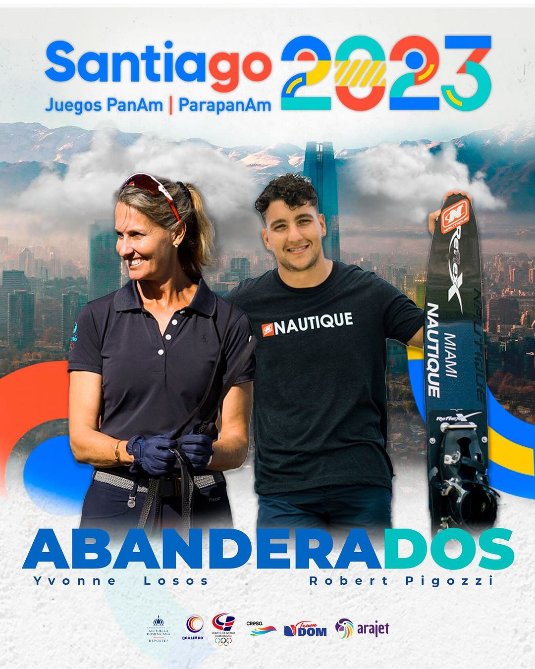 Robert Pigozzi e Yvonne Losos, abanderados de RD en Panamericanos Santiago 2023