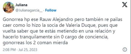 Tuitera confiesa inventó la infidelidad de Rauw Alejandro a Rosalía