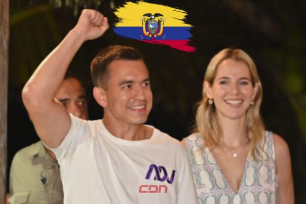 Presidente electo de Ecuador festeja su triunfo en familia