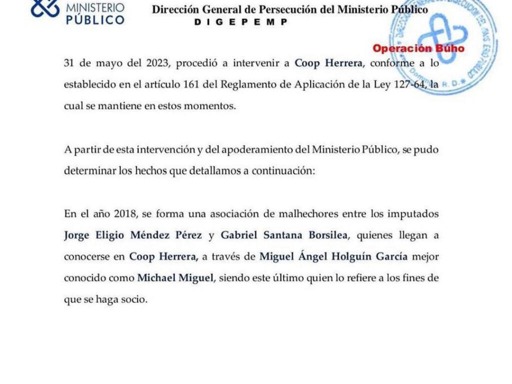 Michael Miguel es mencionado en expediente de Operación Buho