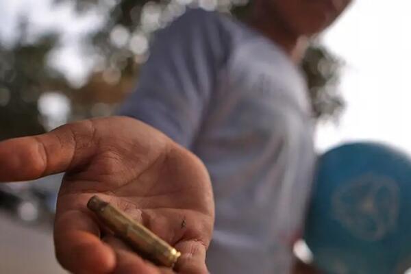 Casquillos de balas hallados en el lugar del tiroteo en México. Foto: fuente externa.