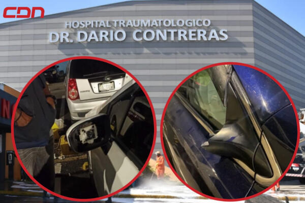 Personal médico denuncia robo de retrovisores en el parqueo del hospital. FOTO: CDN digital 