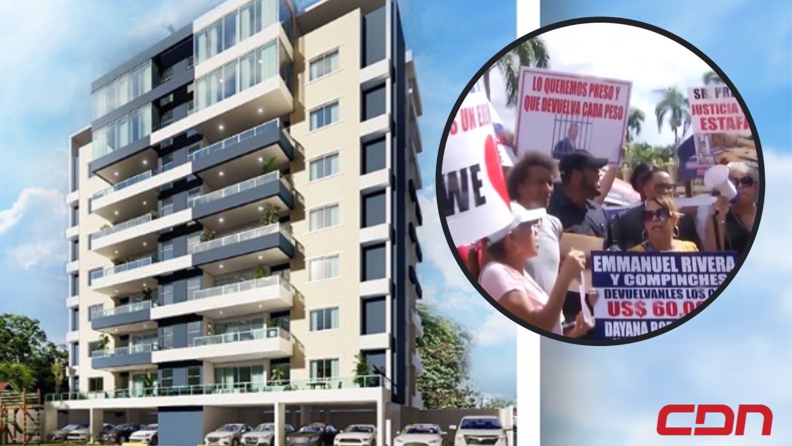 Adquirientes de apartamentos Riviera Tower protestan frente al Palacio Nacional