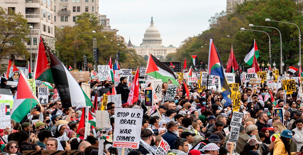 Personas protestado frente al Capitolio de EEUU. FOTO: Fuente externa
