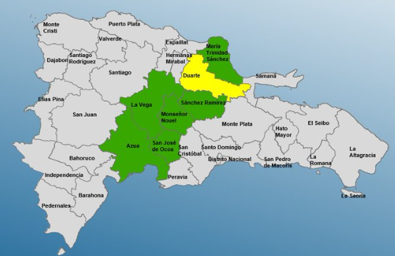 COE mantiene 7 provincias bajo alerta 