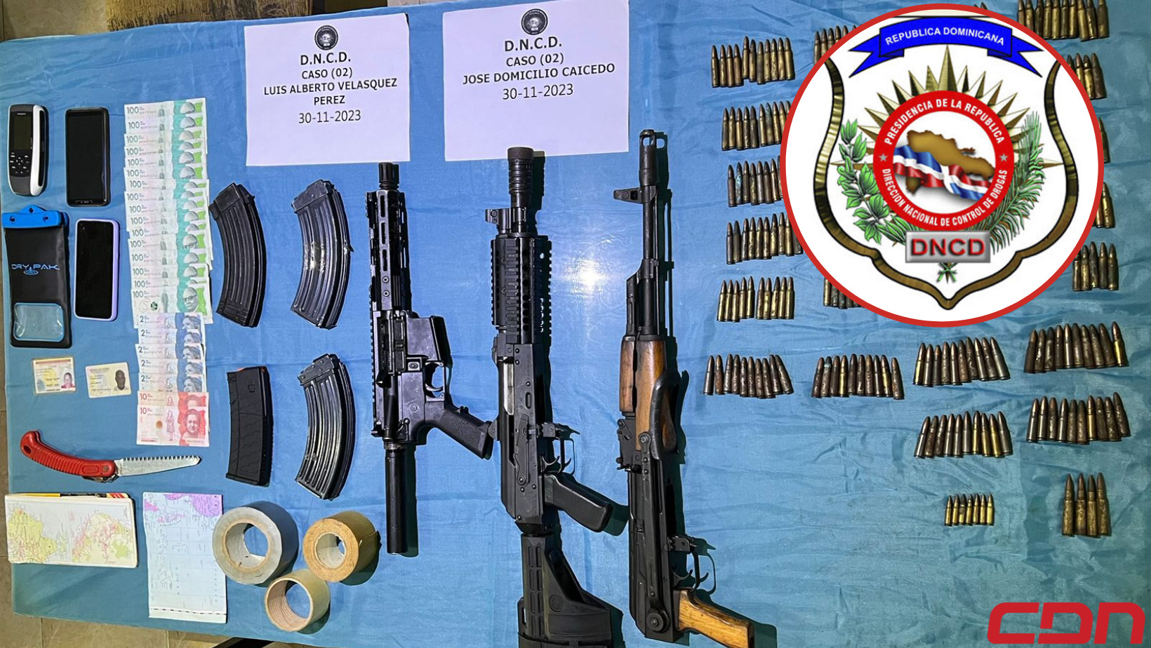 Apresan dos extranjeros en Barahona con tres fusiles de asalto y municiones