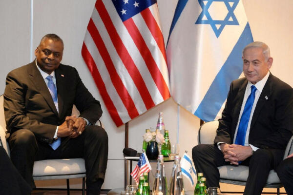Primer Ministro Netanyahu y el secretario de Defensa de EE.UU. Lloyd Austin. / Fuente externa.