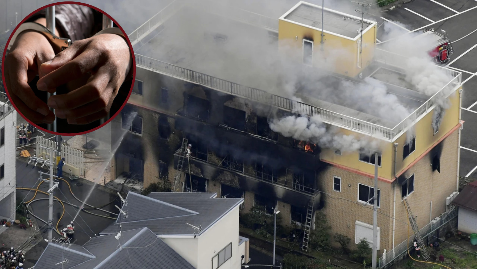 Fachada del edificio Kyoto Animation tras incendio. Foto: CDN Digital