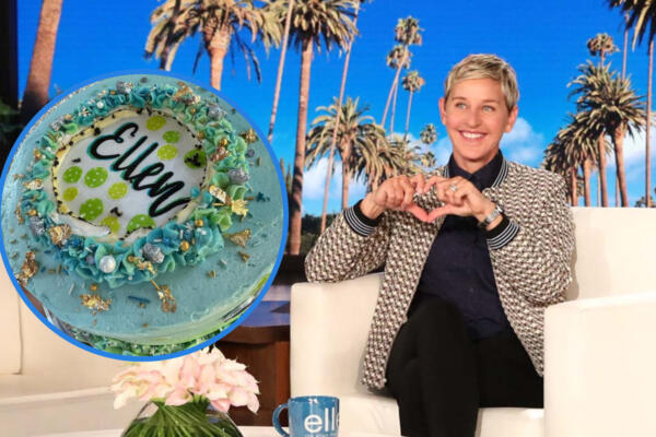Exconductora Ellen DeGeneres y su pastel que podía quemarse. Foto: CDN digital.