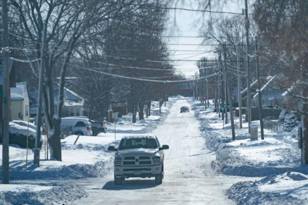 Calles cubiertas de nieves por tormenta invernal en Estados Unidos. Foto: Fuente externa