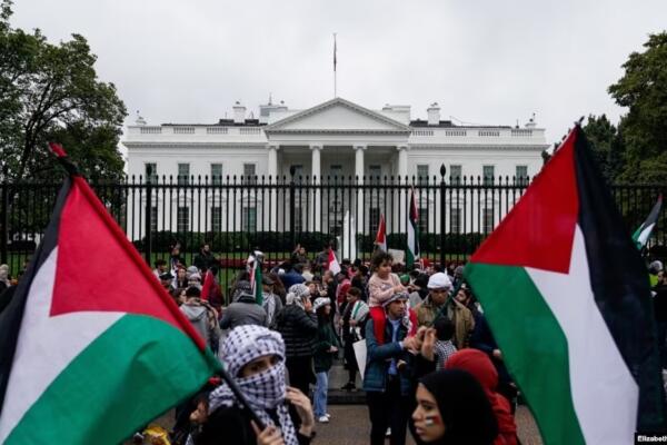 Los partidarios del pueblo palestino celebran una manifestación y una marcha denominada 