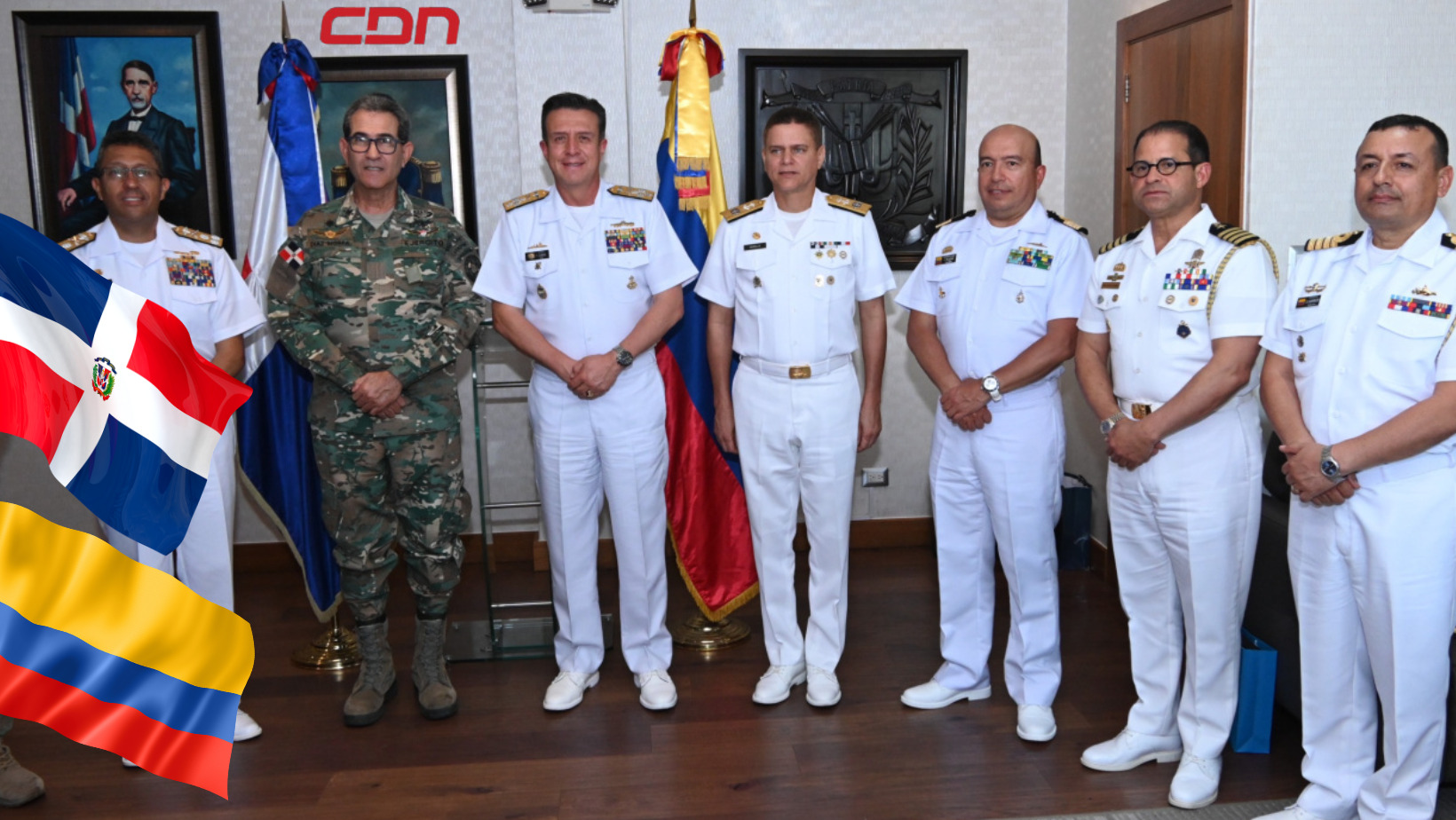 Armada dominicana recibe visita de oficial almirante de Colombia