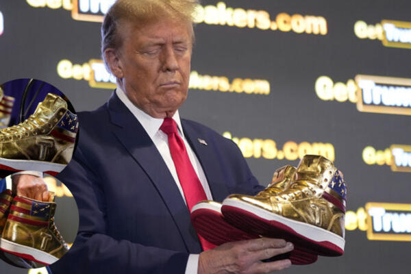 Zapatos que lanzó Trump. Foto: CDN digital. 