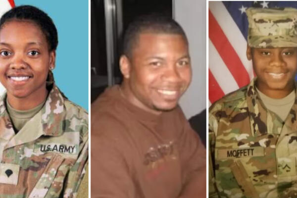 Kennedy Sanders, William Rivers y Breonna Moffett, los tres soldados muertos en el ataque. Foto: CDN Digital