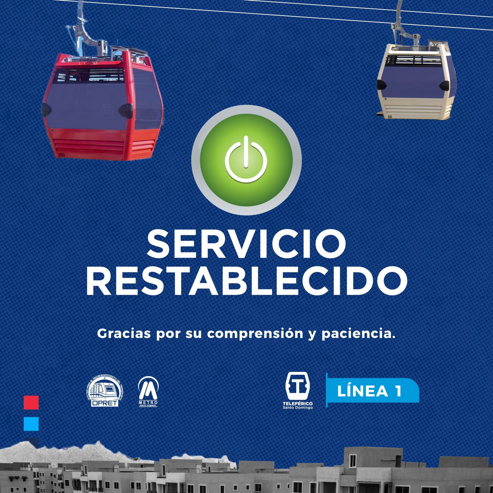 Opret informa restablecimiento de servicio Teleférico. (Foto: Fuente externa).