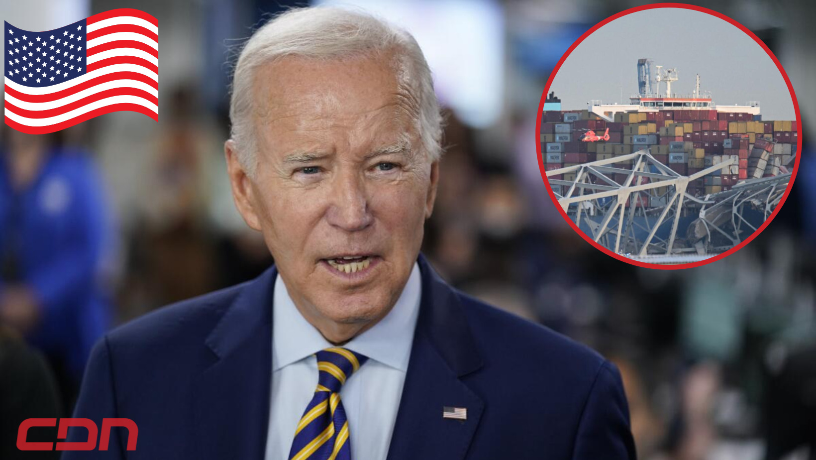 El presidente de los EE.UU., Joe Biden, ya está al tanto del derrumbe de puente en Baltimore. Foto: CDN Digital