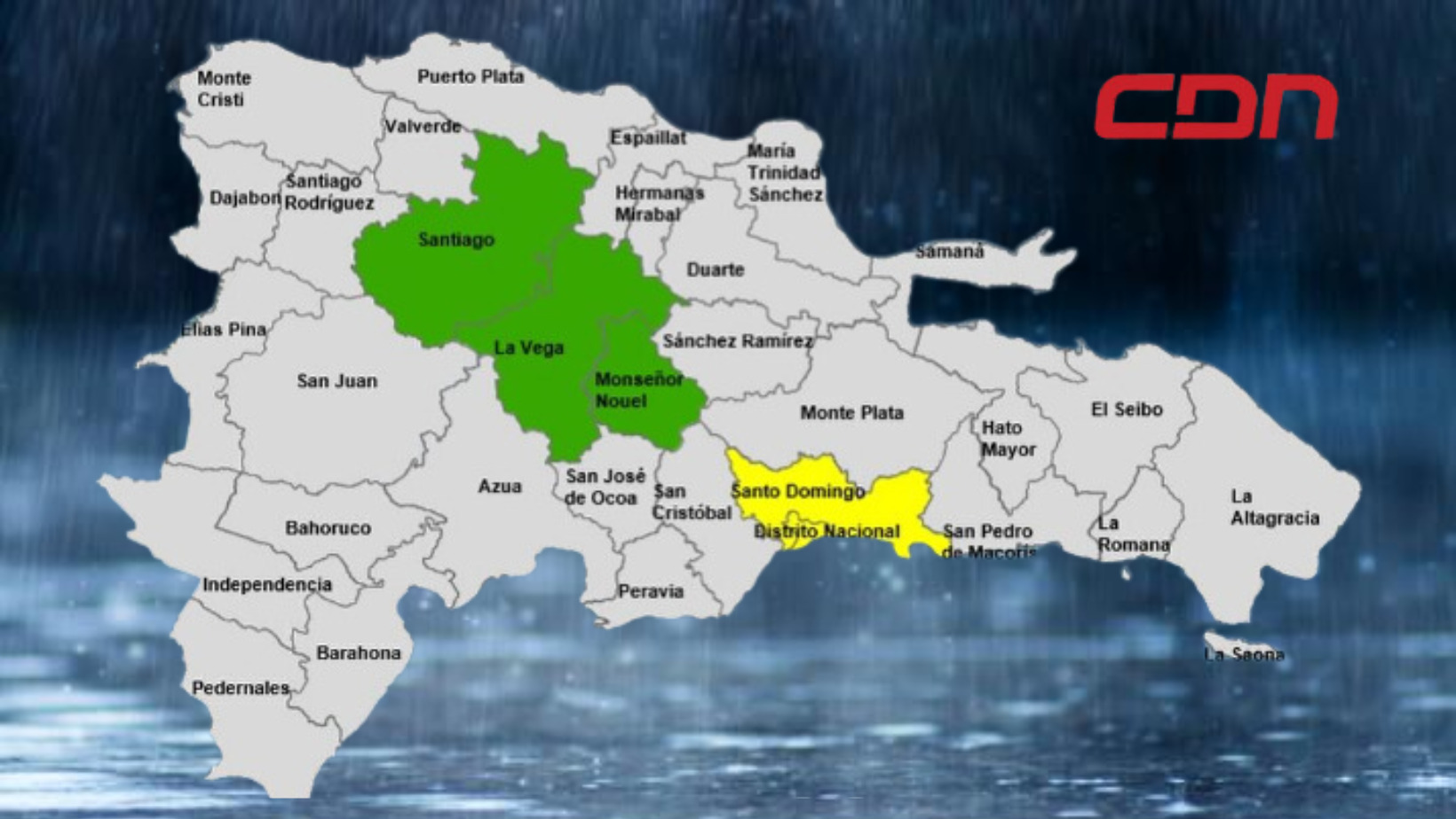 COE coloca a Santo Domingo y Distrito Nacional en alerta amarilla por lluvias