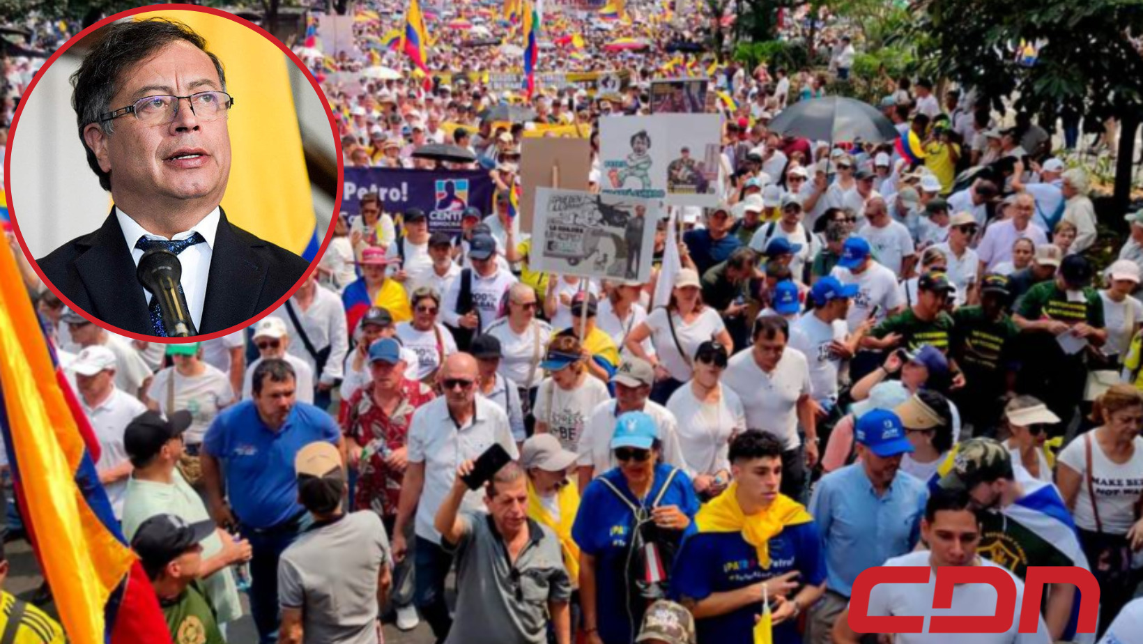 Gran marcha multitudinaria en Colombia en contra del Gobierno del presidente Gustavo Petro. Foto. CDN Digital