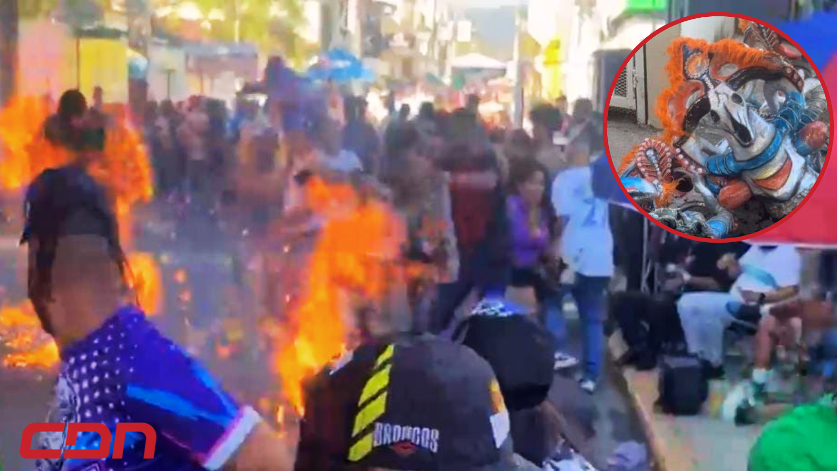 Una de las imágenes de la tragedia acontecida en el en carnaval de Salcedo. Foto: CDN Digital