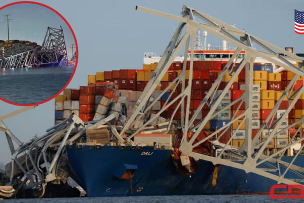 Dali, el buque carguero que chocó contra un puente en Baltimore. Foto: CDN Digital
