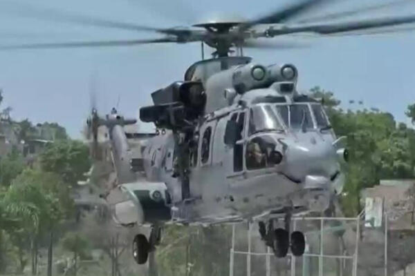 Helicóptero francés en Haití. Foto: fuente externa. 