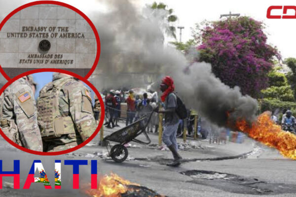 Militares en Embajada de Estados Unidos en Haití. Foto:CDN digital. 