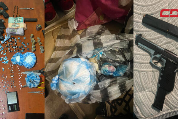 Drogas y armas ocupadas en allanamientos realizados en diferentes sectores de SDE. Foto CDN Digital