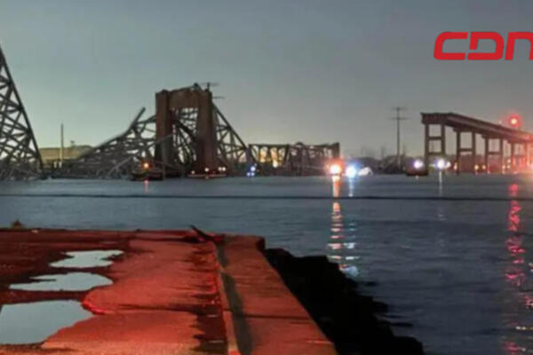 Así se ve el puente de Baltimore luego de colapsar. Foto: fuente CDN Digital.