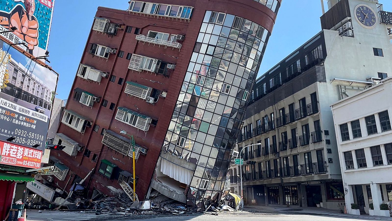 Así quedó un edificio en Taiwán tras el terremoto