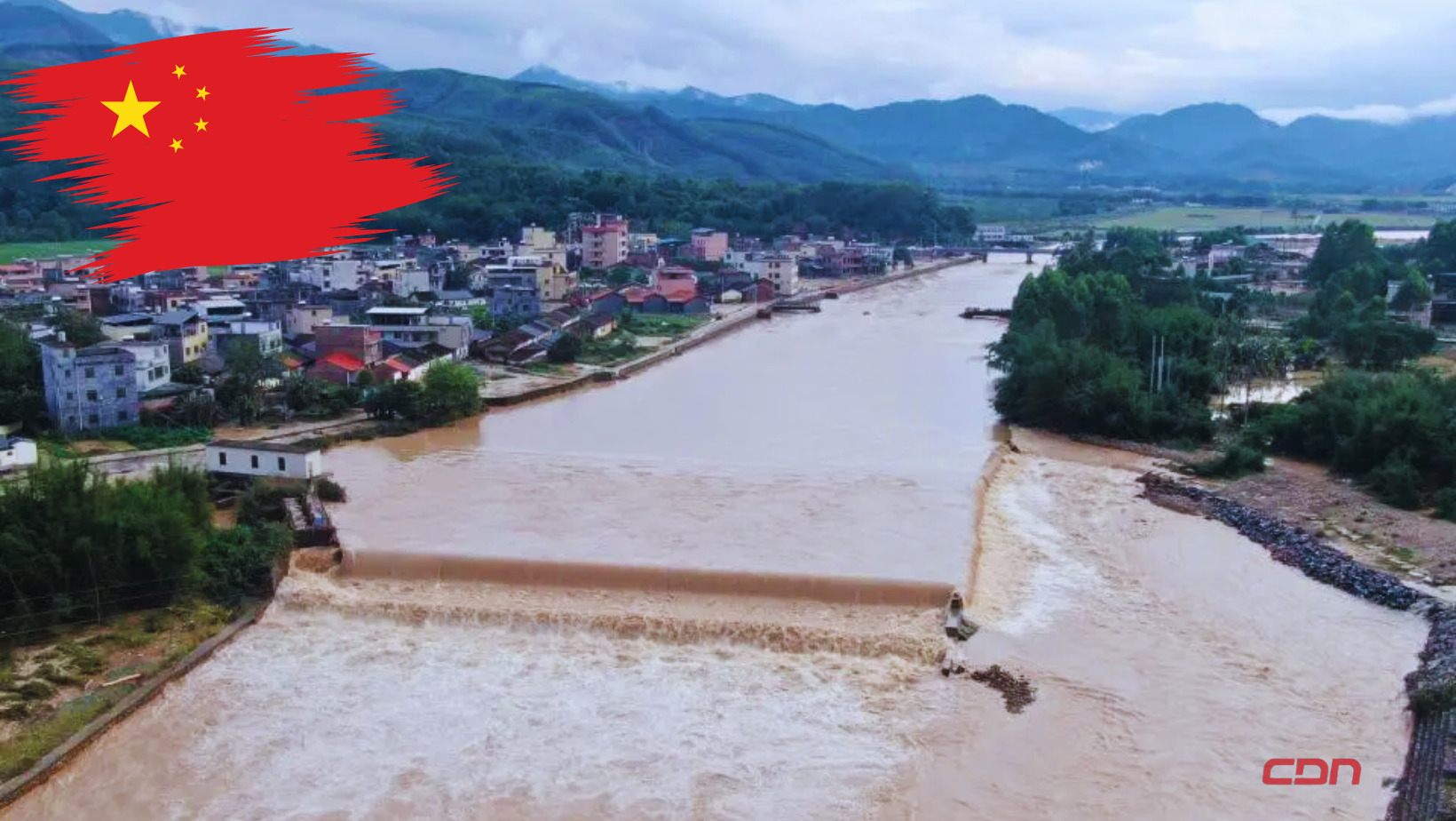 Calles inundadas tras fuertes lluvias en China. Foto: Fuente externa
