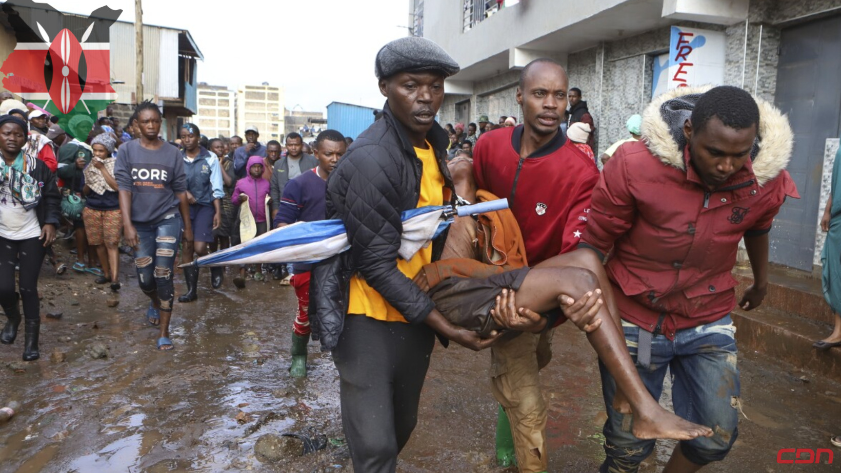 Más de 110 personas fueron rescatadas del barro tras reventar los muros de una presa en el sur de Kenia. Foto: Fuente externa